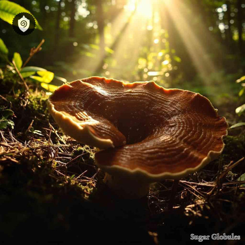 Ganoderma Lucidum sugar spheres in standard orb form for energetic homeopathic (nonmedical) dry-form physical presentation