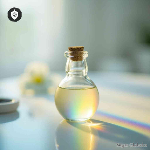 Gastein Aqua sugar orbs in spherical form for energetic homeopathic (nonmedical) dry-format presentation and physical remedy listing