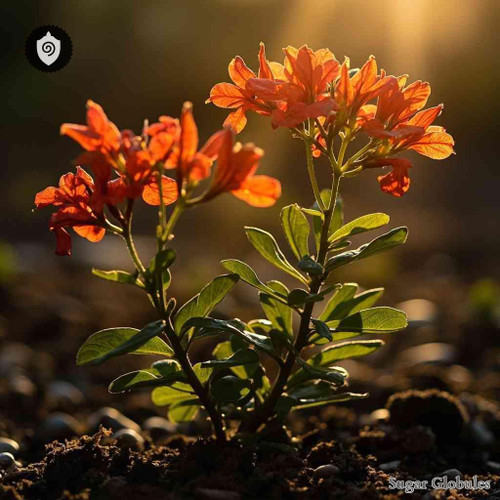 Gastrolobium Propinquum sugar orbs in consistent spherical form for energetic homeopathic (nonmedical) dry presentation