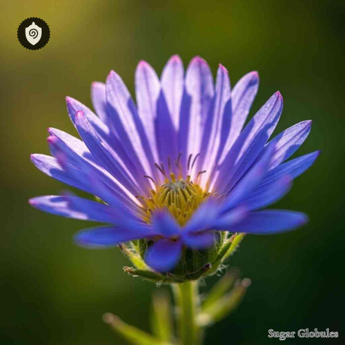 Gilia Achilleifolia sugar spheres in compact granule form for energetic homeopathic (nonmedical) solid presentation and storage