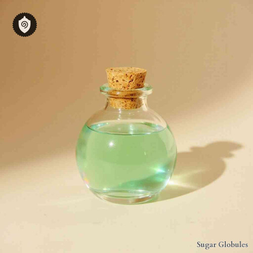 Glonoinum sugar orbs in precise pellet size for energetic homeopathic (nonmedical) dry-form presentation and physical remedy format