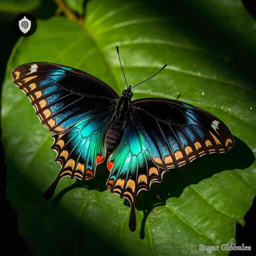 Graphium Sarpedon Choredon sugar granules in compact orb format for energetic homeopathic (nonmedical) dry-form presentation