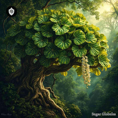 Hernandia Nympaheifolia sugar spheres in precise pellet form for energetic homeopathic (nonmedical) dry-form presentation