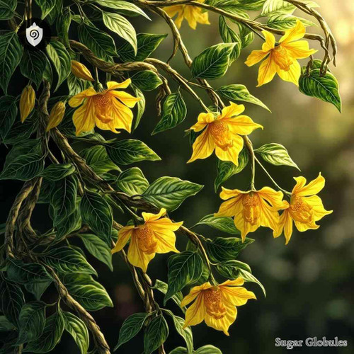 Hibbertia Scandens sugar spheres in precise orb format for energetic homeopathic (nonmedical) solid-state presentation