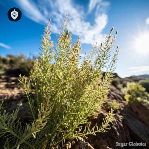 Hippocrepis Balearica sugar orbs in compact pellet form, ideal for energetic homeopathic (nonmedical) dry-form presentation
