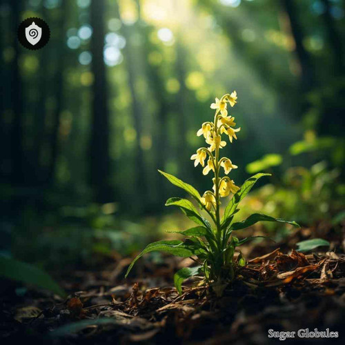 Hypopitys Multiflora sugar spheres in consistent orb format for energetic homeopathic (nonmedical) dry-form presentation