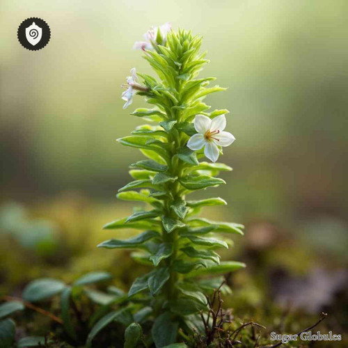 Illecebrum Verticillatum sugar spheres in dry pellet form for energetic homeopathic (nonmedical) granule presentation and storage