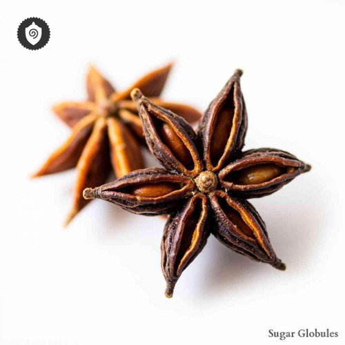 Illicium Verum - Anisum Stellatum sugar granules in orb form for energetic homeopathic (nonmedical) dry-form dosing presentation