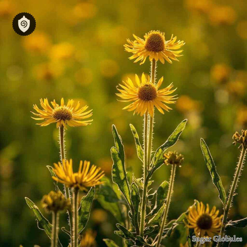 Inula Dysenterica sugar spheres in dry-form granule presentation for energetic homeopathic (nonmedical) physical product listings