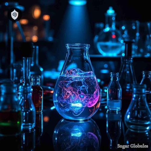 Iodhydricum Acidum sugar orbs in precise granule format for energetic homeopathic (nonmedical) dry-form presentation and storage