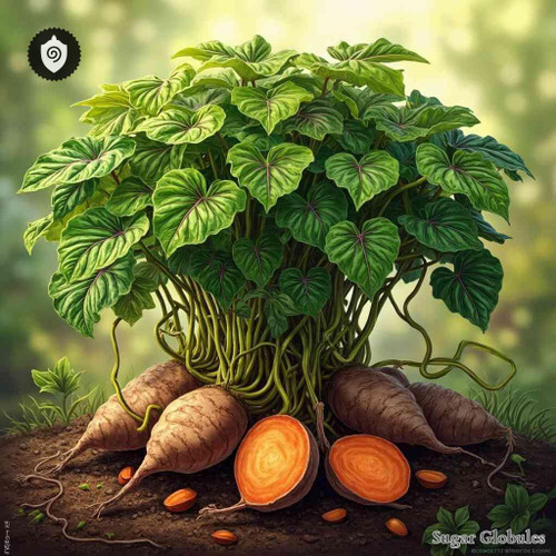 Ipomoea Batatas sugar spheres in uniform pellet form for energetic homeopathic (nonmedical) dry presentation and storage