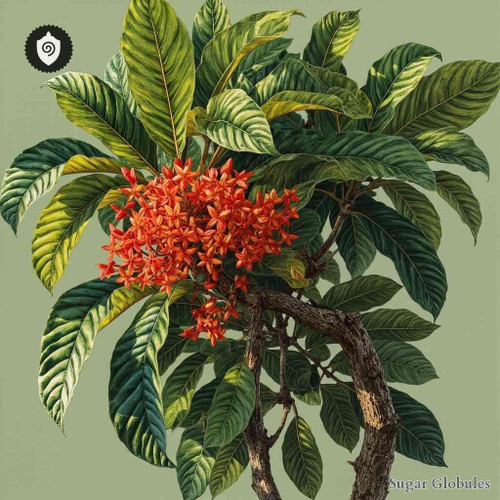 Jatropha Gossypillfolia sugar spheres in consistent orb form for energetic homeopathic (nonmedical) dry-form presentation