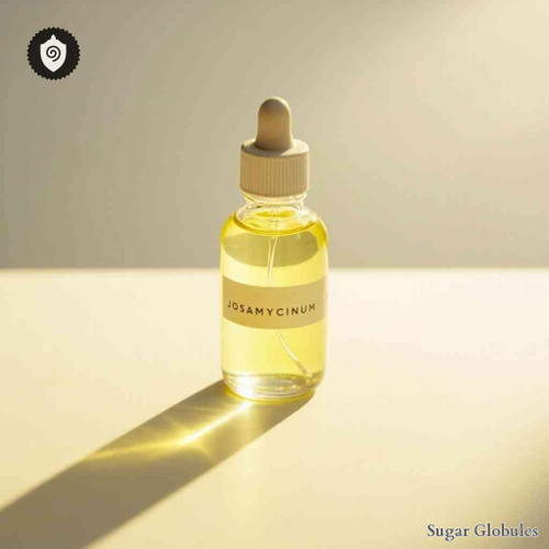 Josamycinum sugar granules in consistent orb form for energetic homeopathic (nonmedical) dry presentation and physical product listing