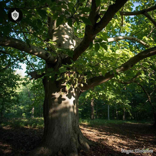 Juglans Cinerea sugar granules in bead-like form for energetic homeopathic (nonmedical) dry-form presentation