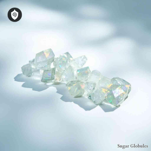 Kalium Lacticum sugar spheres in consistent pellet format for energetic homeopathic (nonmedical) dry-form presentation and storage