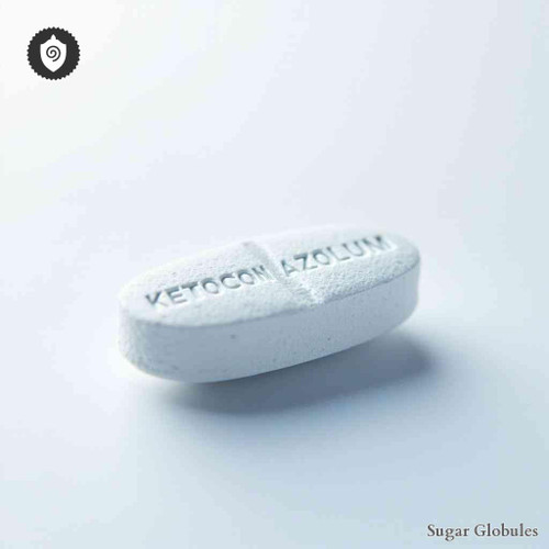 Ketoconazolum sugar spheres in precise orb form for energetic homeopathic (nonmedical) solid presentation and standardized dry storage