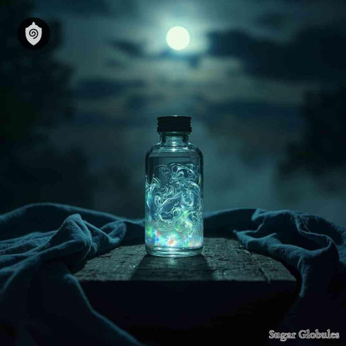 Lac Caninum sugar spheres in pellet form for energetic homeopathic (nonmedical) granule presentation and dry storage