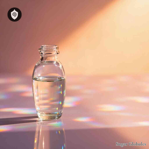 Lac Delphinium - Tursiops Truncatus sugar spheres in uniform orb format for energetic homeopathic (nonmedical) product presentation