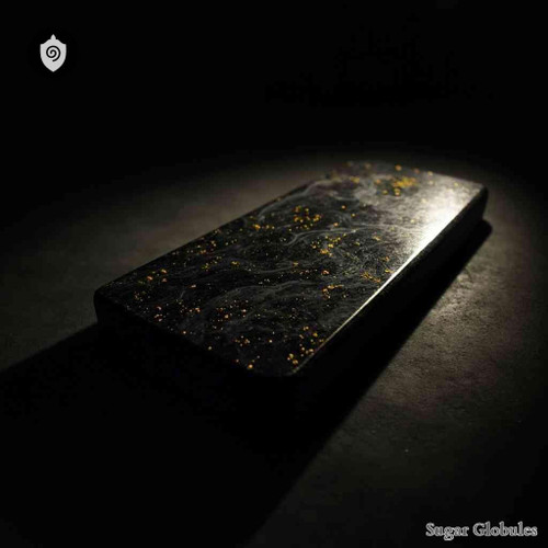 Lapis Gagatum sugar spheres in compact granule form for energetic homeopathic (nonmedical) dry formulation and precise measurement