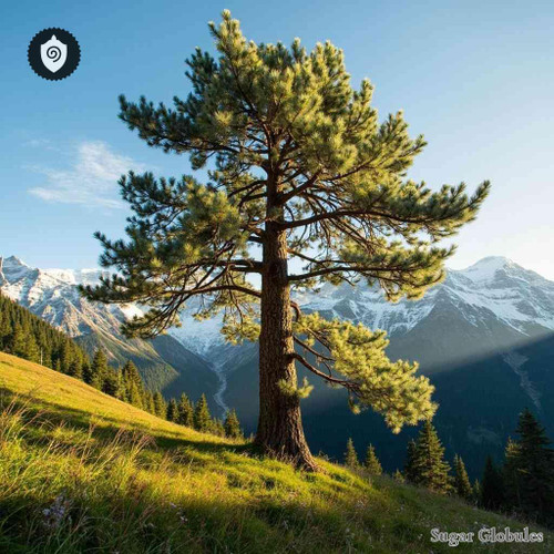 Larix Europaea sugar spheres in spherical granule form for energetic homeopathic (nonmedical) dry-form presentation and storage