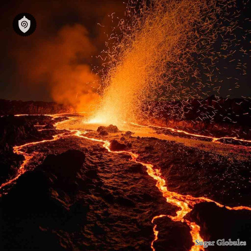 Lava Kilauea - Peles Hair sugar spheres in precise orb format for energetic homeopathic (nonmedical) physical presentation