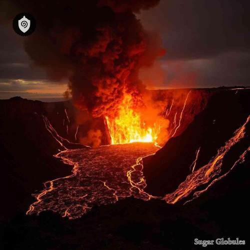 Lava Stromboli sugar spheres in precise orb format for energetic homeopathic (nonmedical) dry-form presentation and storage