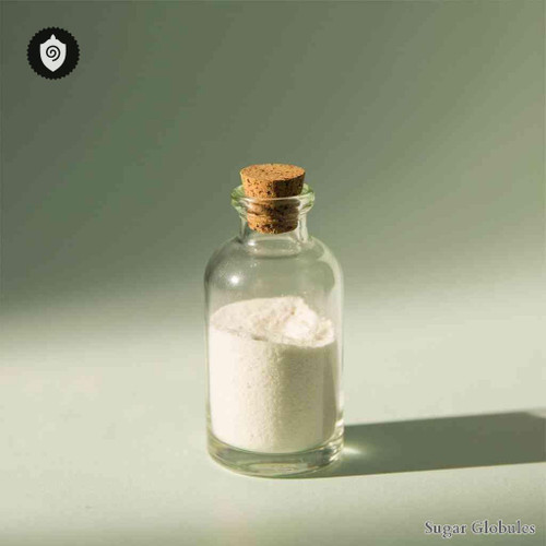 Lavatra Olbia sugar spheres in compact orb format for precise energetic homeopathic (nonmedical) physical remedy presentation