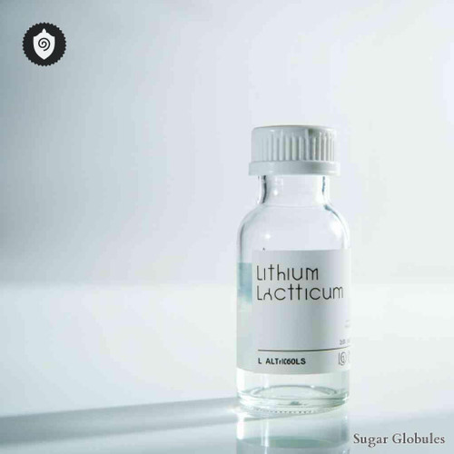 Lithium Lacticum sugar spheres in uniform orb form for energetic homeopathic (nonmedical) dry-form presentation