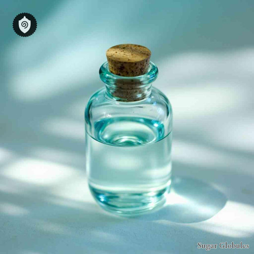 Lourdes Aqua sugar orbs in spherical form for energetic homeopathic (nonmedical) dry-form presentation and precise pellet dosing