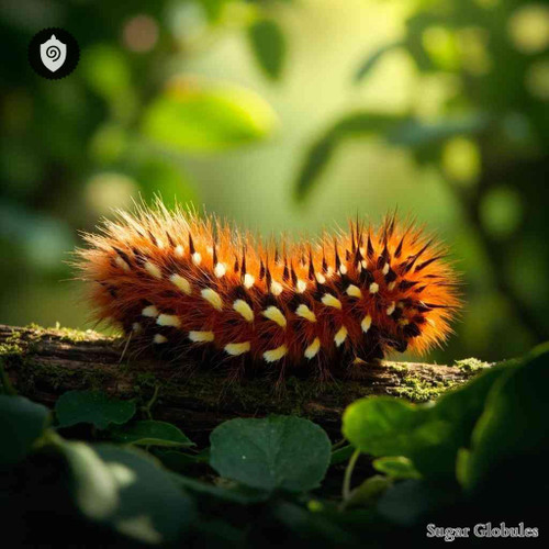 Macrothylacia Rubi sugar spheres in consistent orb form for energetic homeopathic (nonmedical) dry-form presentation and storage