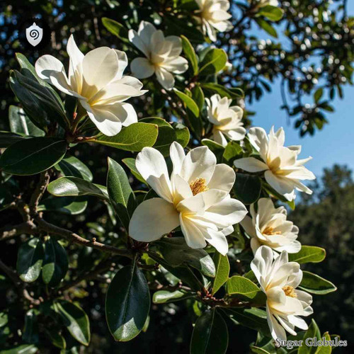 Magnolia Grandiflora sugar spheres in granular orb form for energetic homeopathic (nonmedical) dry-form presentation