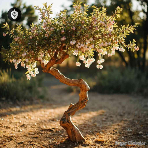 Manzanita sugar orbs in uniform pellet format for energetic homeopathic (nonmedical) dry-form presentation and physical remedy storage