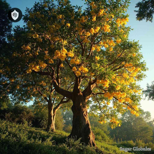 Markhamia Lutea sugar spheres in pellet format for energetic homeopathic (nonmedical) dry-form presentation and storage