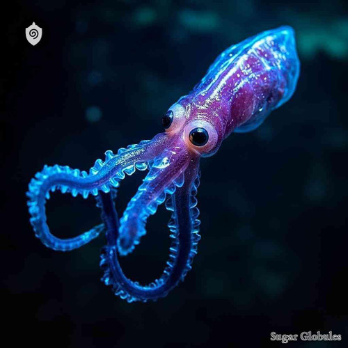 Mastigoteuthis Magna sugar orbs in spherical format for energetic homeopathic (nonmedical) dry-form presentation and storage