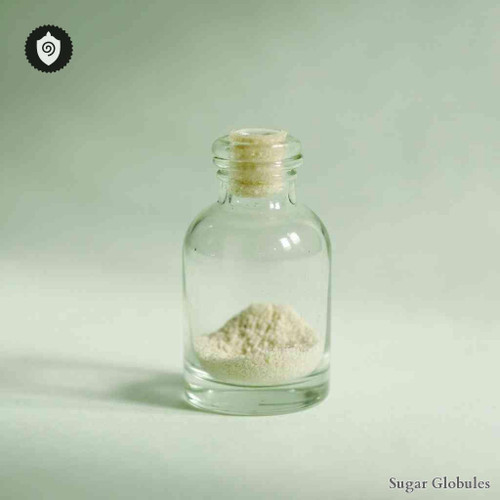 Medula Spinalis Cervicalis sugar spheres in spherical form for energetic homeopathic (nonmedical) product presentation and storage