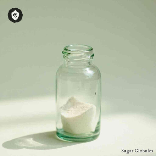 Medulla Ossea sugar spheres in compact orb format for energetic homeopathic (nonmedical) dry-form presentation and storage