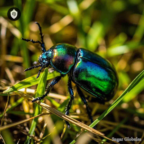 Meloe Proscarabaeus sugar spheres in uniform orb format for energetic homeopathic (nonmedical) dry-form packaging and presentation