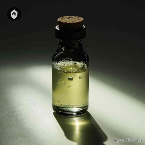 Mercurius Kalium Iodatus sugar spheres in uniform pellet form for energetic homeopathic (nonmedical) dry presentation and storage