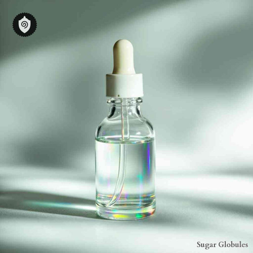 Mercurius Phosphoricus Oxydulatus sugar spheres in compact pellet form for energetic homeopathic (nonmedical) physical preparation display