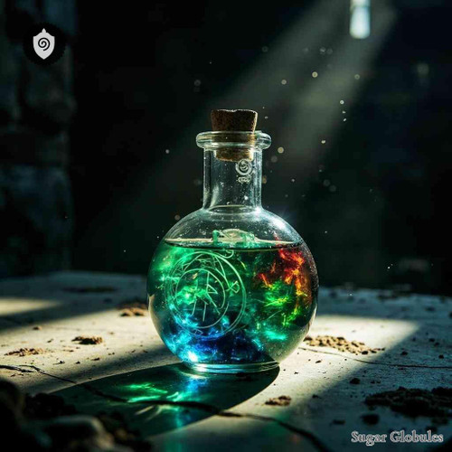 Mercurius Proto-Nitricus sugar granules in spherical form for energetic homeopathic (nonmedical) dry-form presentation and storage