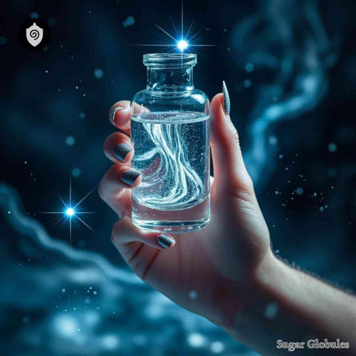 Mercurius Vivus sugar spheres in pellet form for energetic homeopathic (nonmedical) dry-format presentation and uniform storage