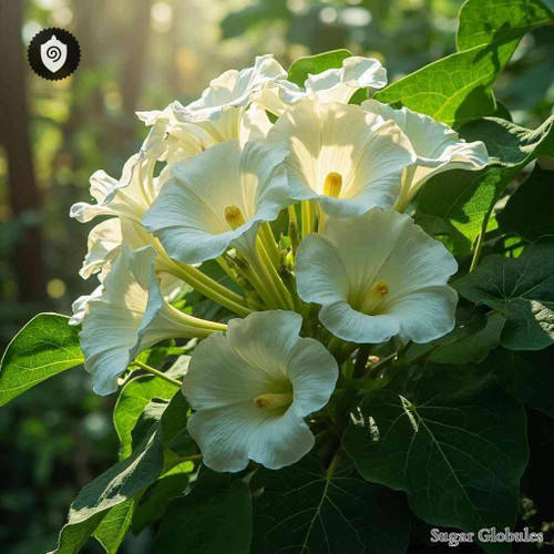 Merremia Umbellata sugar granules in spherical form for energetic homeopathic (nonmedical) dry product presentation and storage