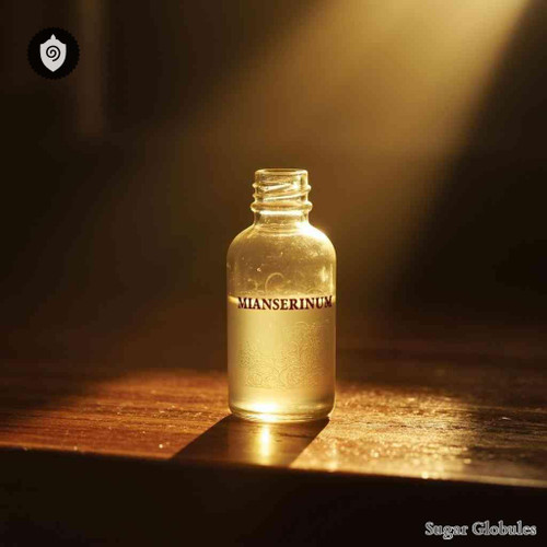 Mianserinum sugar spheres in pellet form, ideal for energetic homeopathic (nonmedical) physical presentation and dry sphere storage