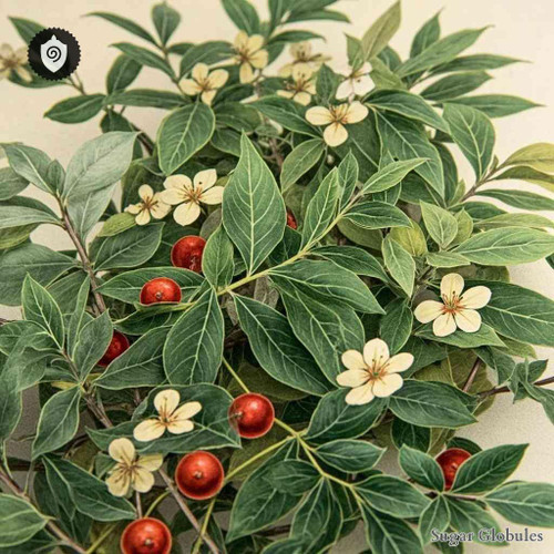 Microglossa Pyrifolia sugar spheres in pellet form for energetic homeopathic (nonmedical) dry-form presentation and storage