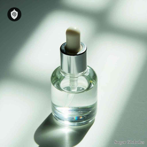 Minoxidilum sugar granules in spherical form for energetic homeopathic (nonmedical) remedy presentation and dry storage