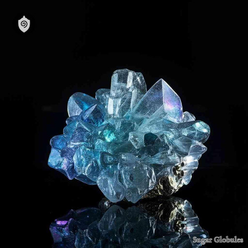 Molybdaenum Metallicum sugar spheres in precise granule format for energetic homeopathic (nonmedical) physical remedy presentation