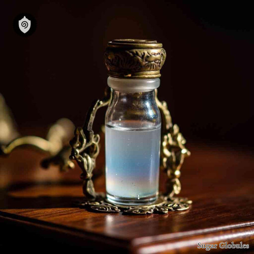 Molybdaenum Muriaticum sugar spheres in precise pellet form for energetic homeopathic (nonmedical) dry-form presentation