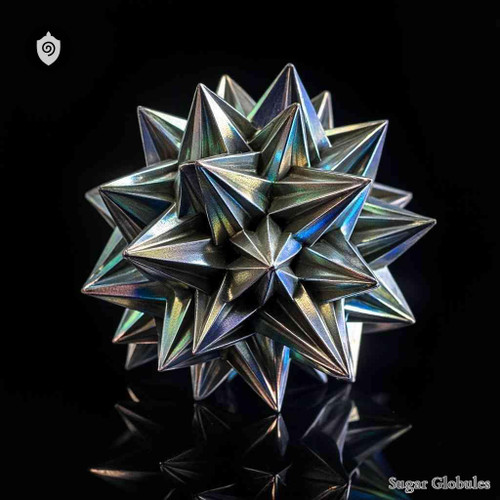 Molybdaenum Nitrogenisatum sugar granules in precise orb form for energetic homeopathic (nonmedical) physical remedy presentation