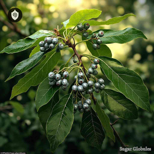 Myrica Cerifera sugar granules in bead format for energetic homeopathic (nonmedical) dry storage and physical remedy presentation