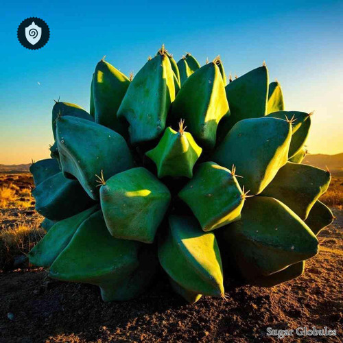 Myrtillocactus Geometrizans sugar orbs in spherical form for energetic homeopathic (nonmedical) dry-form presentation and storage